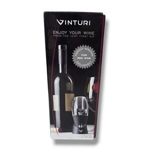 Vinturi Essential Wine Aerator For Red Wine with No-Drip Stand & Filter Screen